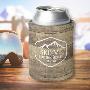 Ski Vermont Rustic Killington Stowe Stratton Wood Blikjeskoeler