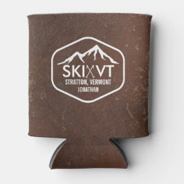 Ski Vermont Stratton Stowe Killington Faux leer Blikjeskoeler