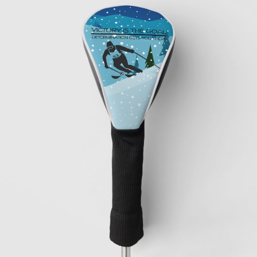 Ski Victory Slogan Golfheadcover (Voorkant)