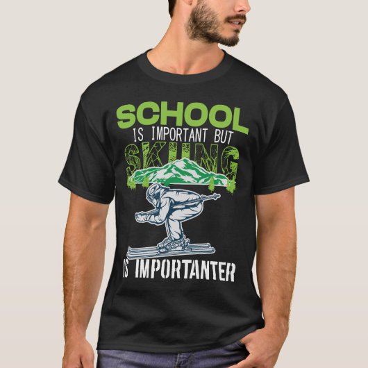 Ski Vintage Slogan Grappige Skier Giftr T-Shirt (Voorkant)
