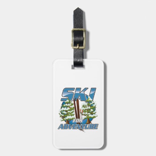Ski voor avontuurlijke logo bagagelabel (Voorkant verticaal)