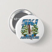 Ski voor avontuurlijke logo ronde button 5,7 cm (Voorkant /achterkant)