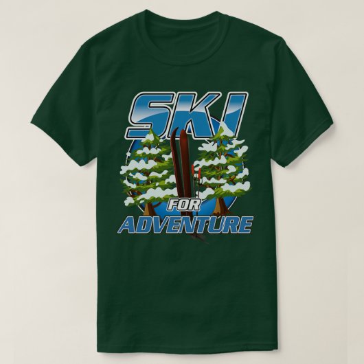 Ski voor avontuurlijke logo t-shirt (Design voorkant)