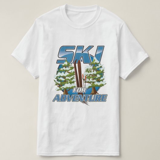 Ski voor avontuurlijke logo t-shirt (Design voorkant)