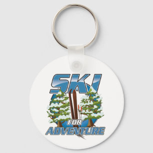 Ski voor avontuurlijke reis logo sleutelhanger