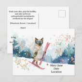 Ski vrijgezellenfeest voor kattenliefhebbers briefkaart (Voorkant / Achterkant)