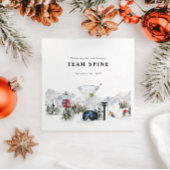 Ski Vrijgezellenfeest Waterverf Gondel & Blokhut Servet