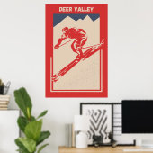 Ski Wasatch Utah Resort Deer Valley Poster (Thuiskantoor)