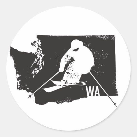 Ski Washington Ronde Sticker (Voorkant)
