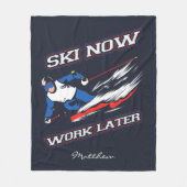 Ski werkt nu later Skiende ventilatoren Fleece Deken (Voorkant)
