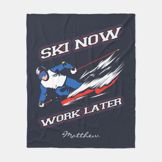 Ski werkt nu later Skiende ventilatoren Fleece Deken (Voorkant)