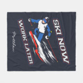 Ski werkt nu later Skiende ventilatoren Fleece Deken (Voorkant (Horizontaal))