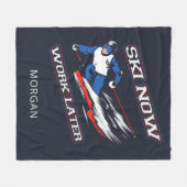 Ski werkt nu later Skiende ventilatoren gepersonal Fleece Deken (Voorkant (Horizontaal))