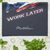 Ski werkt nu later Skiende ventilatoren Theedoek (Gevouwen)