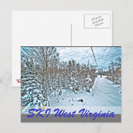 SKI WEST VIRGINIA BRIEFKAART (Voorkant / Achterkant)