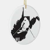 Ski West Virginia Keramisch Ornament (Rechts)