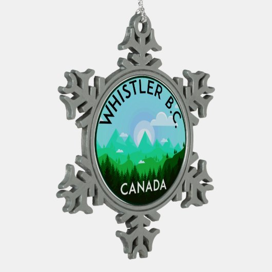Ski Whistler British Columbia Canada Skiing Tin Sneeuwvlok Ornament (Links)