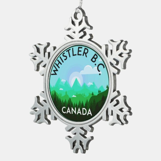 Ski Whistler British Columbia Canada Skiing Tin Sneeuwvlok Ornament (Rechts)