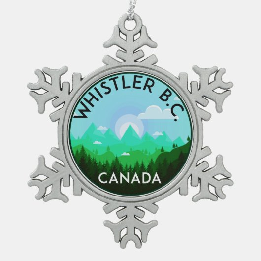 Ski Whistler British Columbia Canada Skiing Tin Sneeuwvlok Ornament (Voorkant)