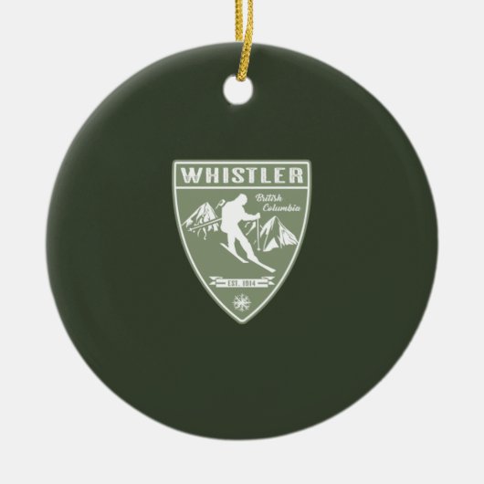 Ski Whistler British Columbia Keramisch Ornament (Voorkant)