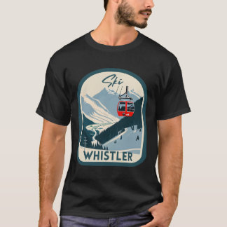 Ski Whistler Retro Vintage Style Whistler Skiing  T-shirt