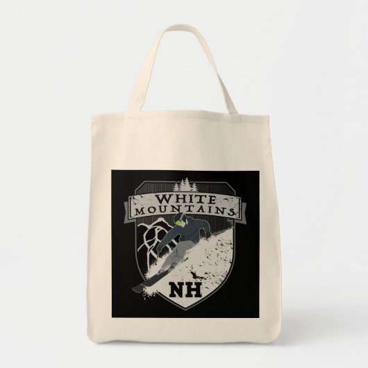 Ski White Mountains, NH Tote Bag (Voorkant)