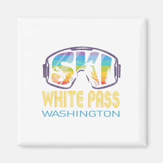 Ski White P Washington Skivakantie  Magneet (Voorkant)
