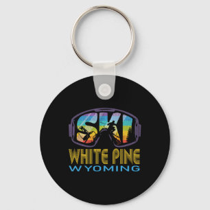 Ski White Pine Wyoming Skivakantie Sleutelhanger