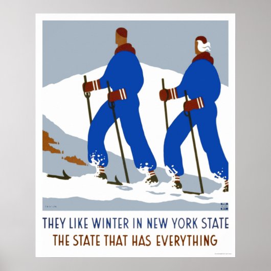 Ski Winter New York 1938 WPA Poster (Voorkant)