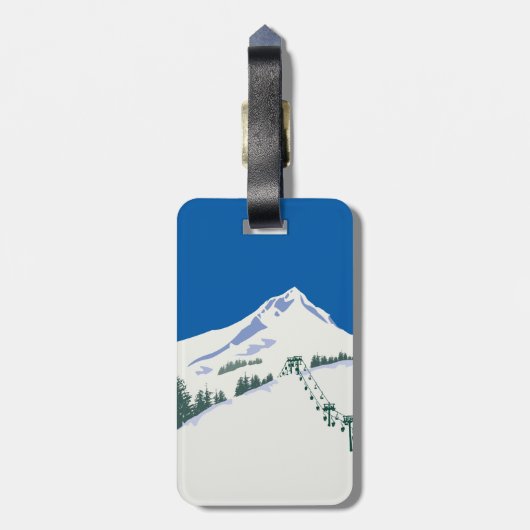 Ski Winter Scene Bagagelabel (Achterkant verticaal)