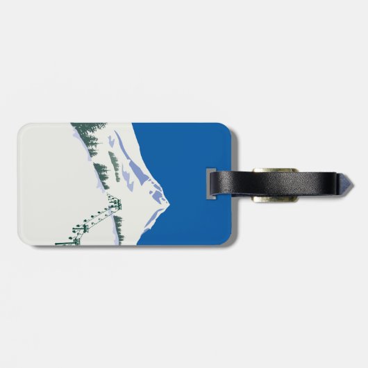 Ski Winter Scene Bagagelabel (Achterkant horizontaal)