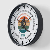 Ski Winterpark, Colorado - Man Skier, Zwart Tekst (Hoek)