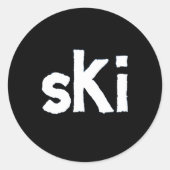 Ski Wintersport Ronde Sticker (Voorkant)