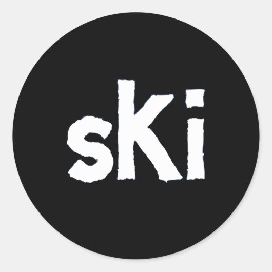 Ski Wintersport Ronde Sticker (Voorkant)