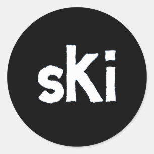 Ski Wintersport Ronde Sticker