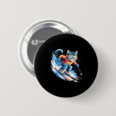 Ski wintersport skiër grappige skicatte  ronde button 5,7 cm (Voorkant /achterkant)