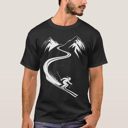 Ski Wintersport Skiloper T-shirt (Voorkant)