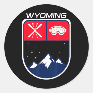 Ski Wyoming Berg Skiën Trail Skiler Bril Pol Ronde Sticker