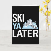 Ski Ya Later Grappig Alpineskiën Kaart (Gele Bloem)