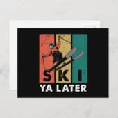 Ski Ya Later Retro Skier Winter Sports Skiing Gift Briefkaart (Voorkant / Achterkant)