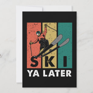 Ski Ya Later Retro Skier Winter Sports Skiing Gift Kaart