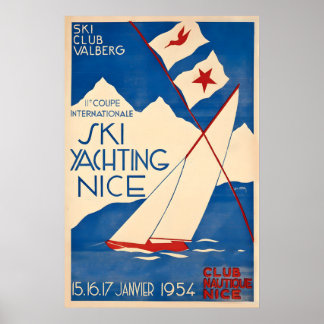 Ski Yachting Nice954 Club Nautique Frankrijk Zeile Poster