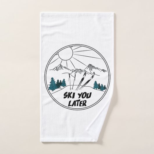 Ski you Later Funny Ski Pun Handdoek (Handdoek)