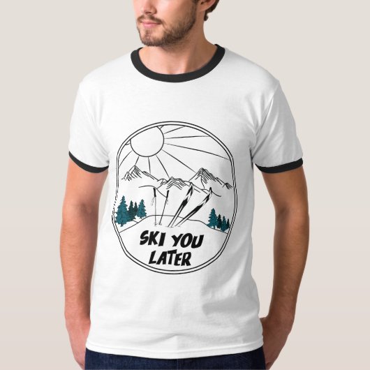 Ski you Later Funny Ski Pun T-shirt (Voorkant)
