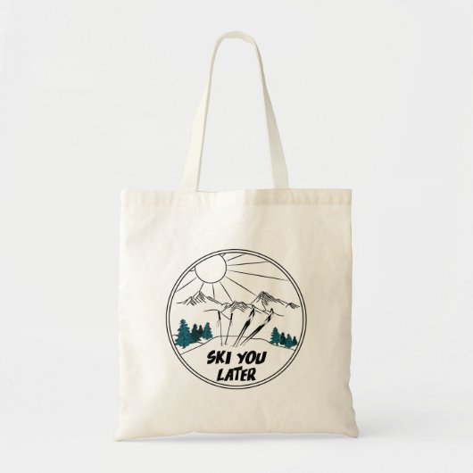Ski you Later Funny Ski Pun Tote Bag (Voorkant)