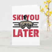 Ski You Later Funny Skier Cool Snowboarder Mountai Kaart (Gele Bloem)