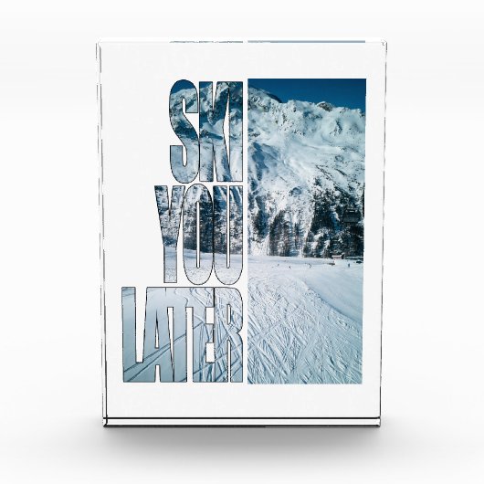 Ski You Later Funny Skiing Winter Sports Gift Fotoblokken (Voorkant)