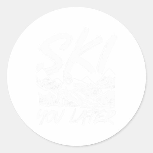 Ski You Later  Ronde Sticker (Voorkant)