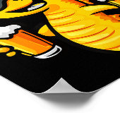 Ski zeepaard met bier _ apres ski strip poster (Hoek)