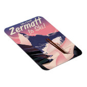 Ski Zermatt retro vakantieposter Magneet (Rechterzijde)
